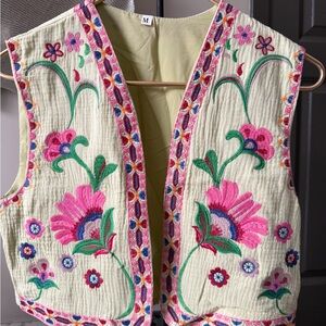 Floral Embroidered Vest